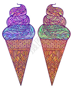 彩色冰淇淋矢量元素图片