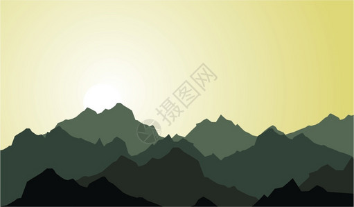 清晨岩山景观简单插图背景图片