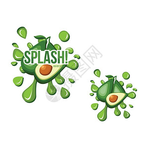 绿色鳄梨饮料插图标签图片