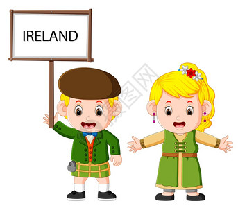 穿着传统服装的爱尔兰夫妇图片