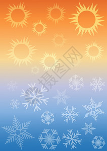 橙色雪梅折扇矢量抽象雪花背景设计图片