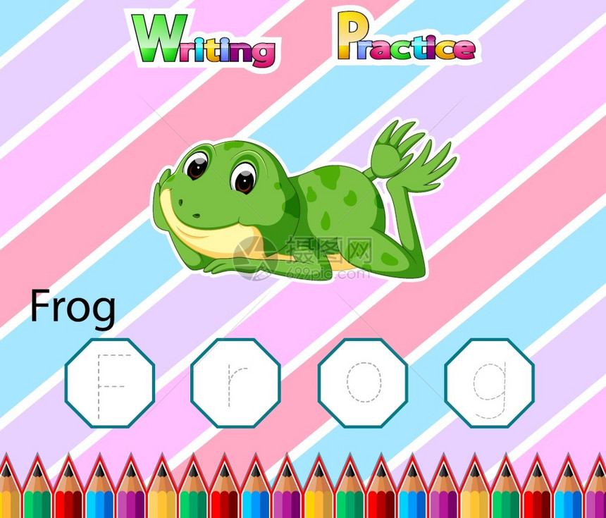 用于说明青蛙的f字母法图片