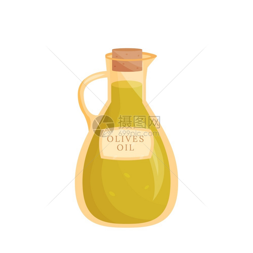 橄榄油卡通矢量插画图片