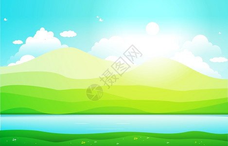宝峰湖山丘绿色草地自然景观设计图片
