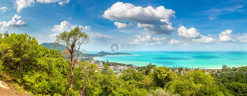 夏日在泰国的高萨木岛全景图片