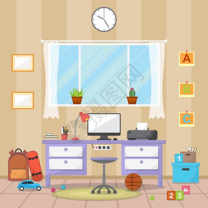 学生习桌室内家具公寓设计图片