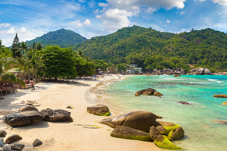 夏日在泰国的高萨美水岛银色海滩图片