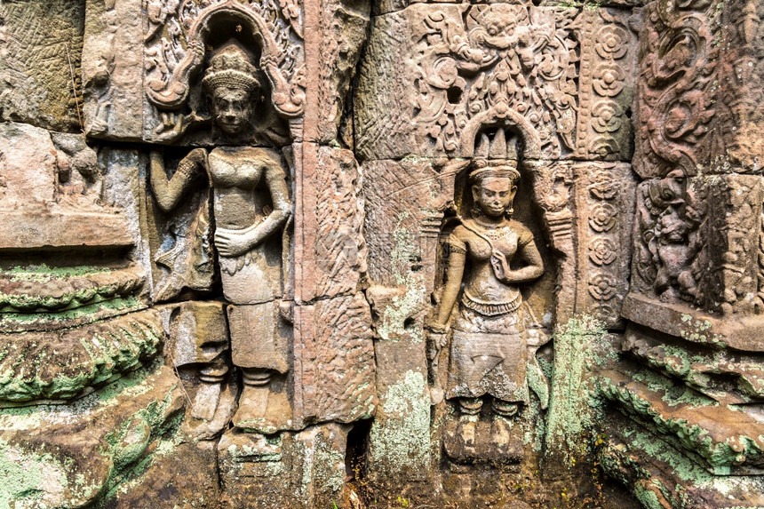 柬埔寨暹粒吴哥窟复杂的一个夏日里柏汗寺图片