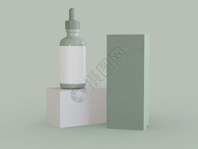 3d插图浸泡瓶盒装箱包孤立背景模型药物和化妆品概念图片