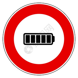 禁止电池和符号背景图片