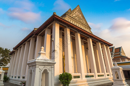 石碑设计素材泰国曼谷的thepthidaramworawihan寺庙背景