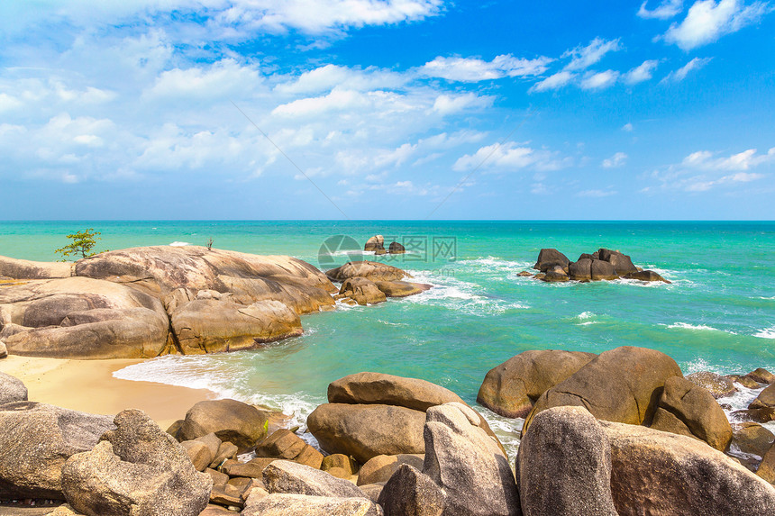 夏日在泰国河畔的高萨木岛拉梅海滩图片