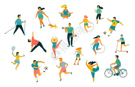 运动女性棚拍哑铃交替弯举动作世界健康日生活方式运动的人矢量元素插画
