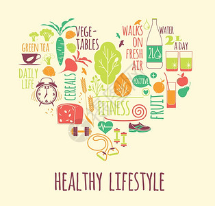 健康生活方式的矢量说明健康生活方式的矢量说明背景图片