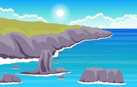 石垣岛海美丽的大海海滩插画插画