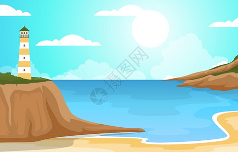 石垣岛海美丽的大海海滩插画插画