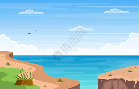 海天堂构美丽的大海海滩插画插画