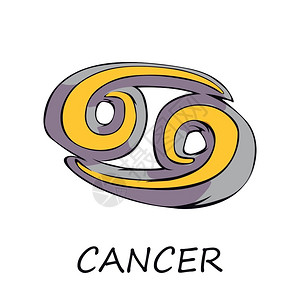 癌症图标巨蟹座图标插画