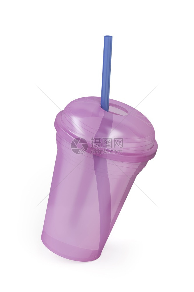 空可支配塑料杯用吸管冷饮图片