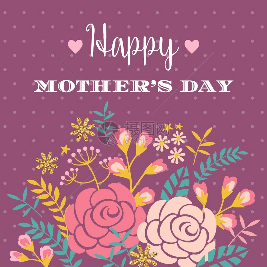 快乐的母亲每天用鲜花写贺卡矢量说明快乐的母亲每天用花写贺卡图片