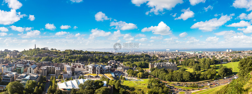 edinburgh城市从atu在一个美丽的夏日苏格兰联合王国图片