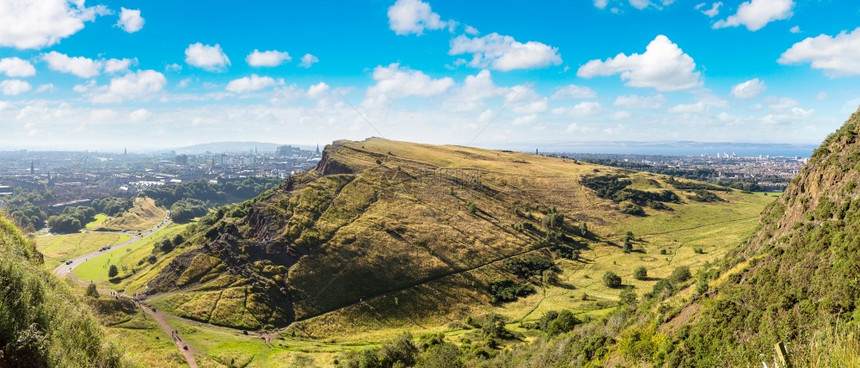 edinburgh城市从atu在一个美丽的夏日苏格兰联合王国图片