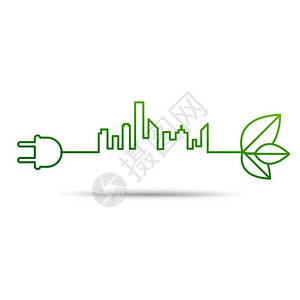 可持续的能源开发生态概念和环境城市设计要素矢量说明图片