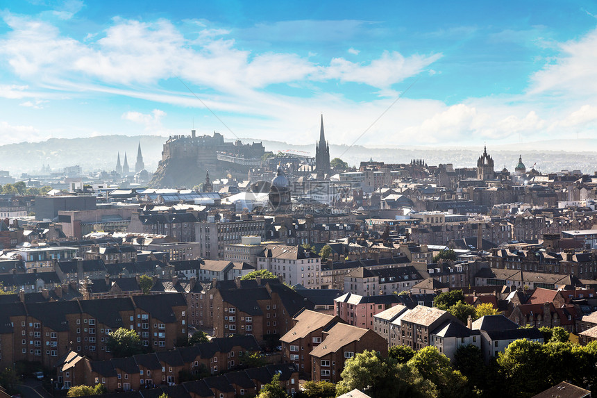 爱丁堡城市和的景色在美丽夏日苏格兰统一王国图片