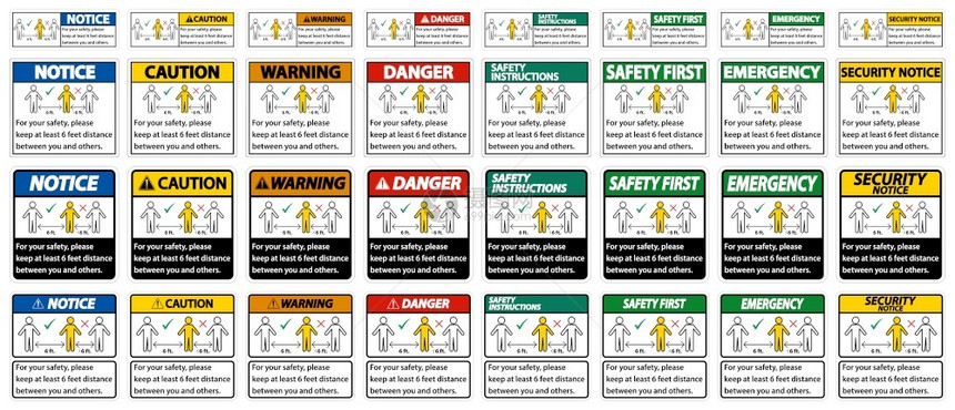 保持6英尺的距离为了你安全请保持至少6英尺的距离在你和其他人之间图片