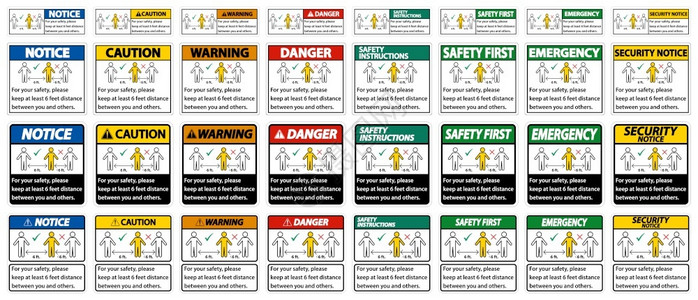 保持6英尺的距离为了你安全请保持至少6英尺的距离在你和其他人之间图片