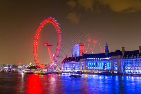 龙凤眼美丽的夏日夜晚大轮子伦敦英国联合王图片