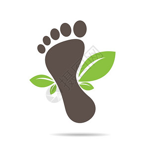 护理脚绿叶足迹有机健康插画