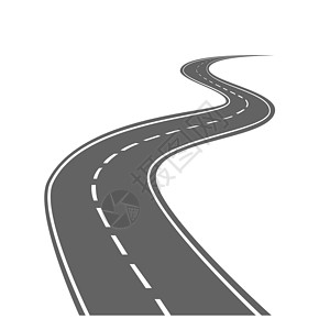 弯曲的弯曲道路和高速公路的矢量说明图插画