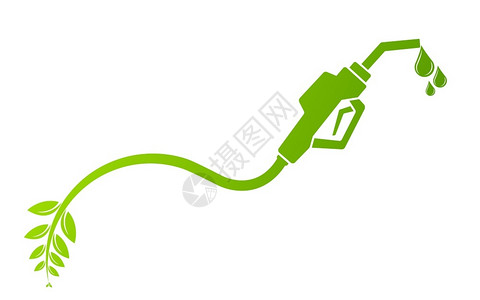 乙醇酸绿色生物燃料概念加喷嘴叶和减少自然能源概念矢量说明设计图片