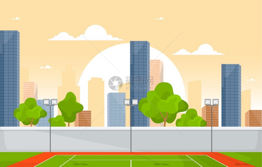 户外网球法庭体育比赛游戏娱乐卡通漫画城市风景图片