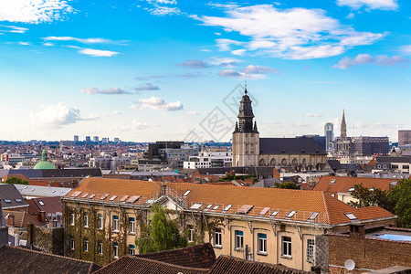 比利时布鲁塞尔美丽夏日的城市景观图片