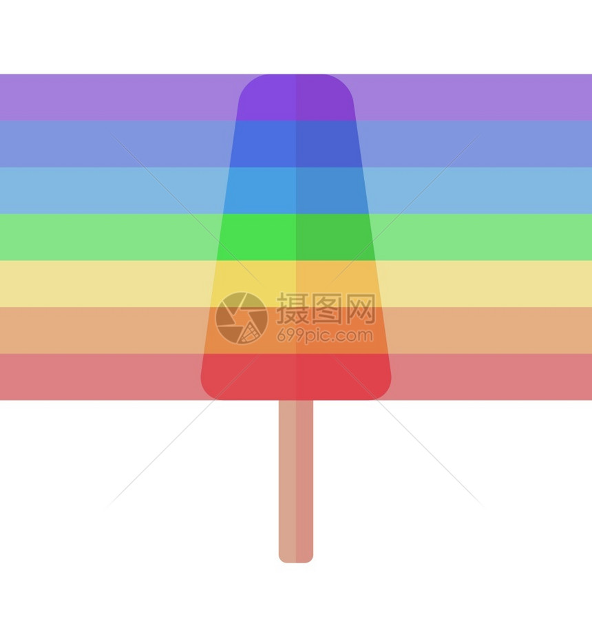 彩虹冰淇淋插画图片