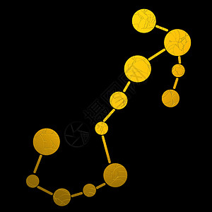 装饰的金色占星学zodiac符号天蝎图解背景