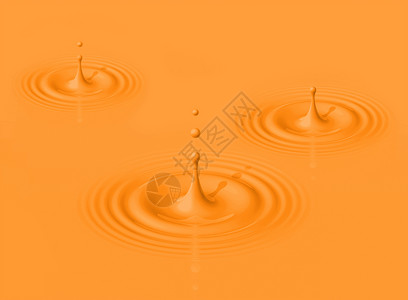 橙色奶昔喷洒和波纹3D插图橙色奶昔和波纹图片