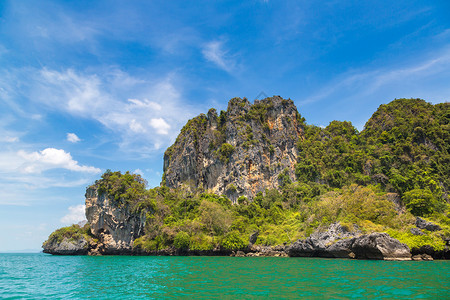 摩罗泰岛夏日的海滨克拉比泰兰背景