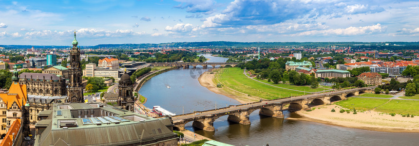德累斯顿河和elb的全景图片