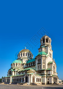 索非亚大教堂索非亚的历山德诺夫斯基大教堂夏天的日子里布加雅背景