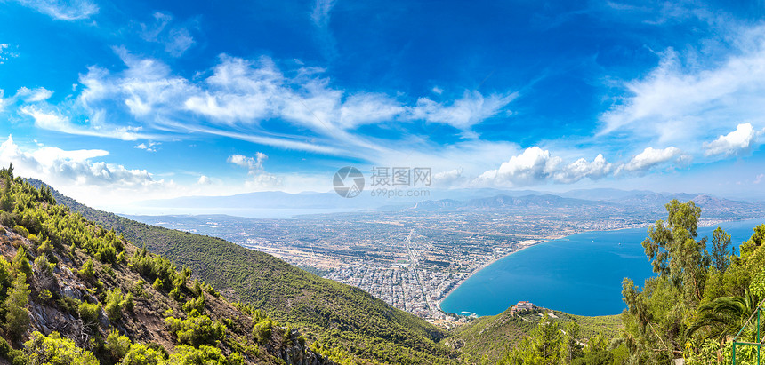 极地和爱琴海的全景夏季日冰霜图片