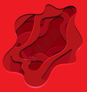 红色抽象插图用3d元素从纸上切除矢量元素用于设计矢量元素图片