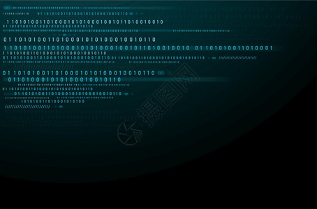 黑客数字素材抽象技术背景二进制数据和流化二进制代码背景矢量插图eps10插画