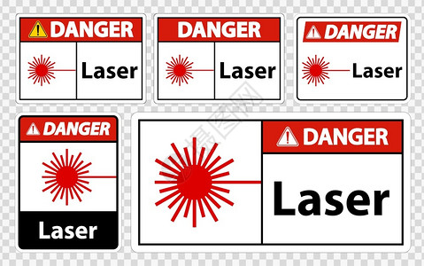 透明背景矢量插图上分离的激光危险符号图片