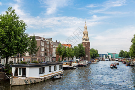 夏日以阿姆斯特丹amsterd为铁塔图片