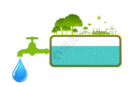 股票配资爱护地球珍惜水资保护环境概念图插画