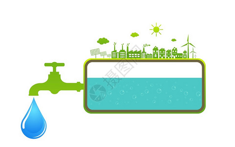股票配资爱护地球珍惜水资保护环境概念图插画