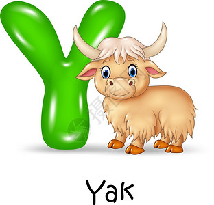yak漫画的字母Y插图高清图片